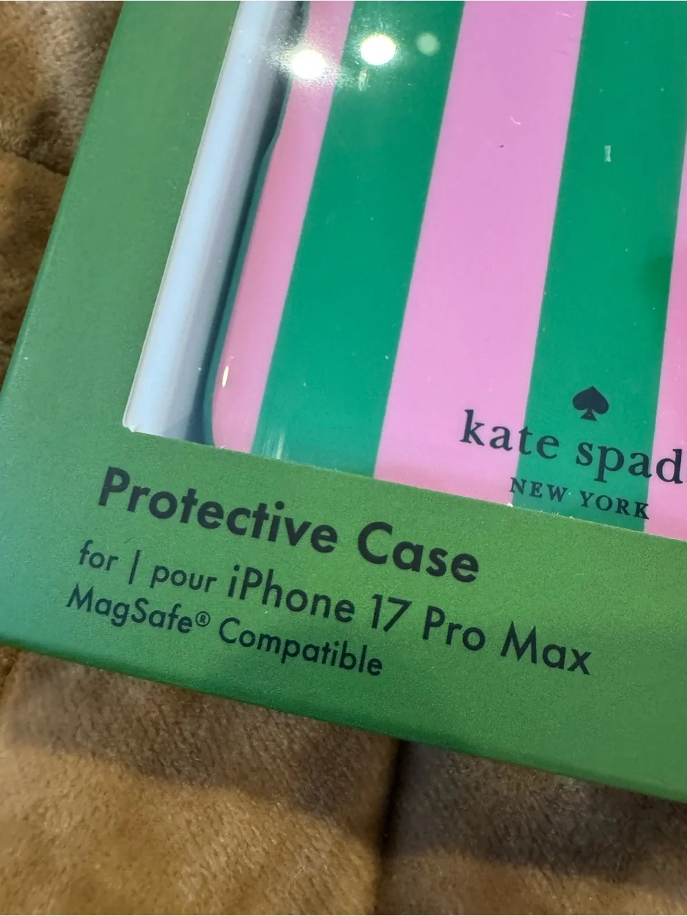 kate spade ♠️ Pink& GreenStriped iPhone 17 pro max Case fun&functional🩷💚